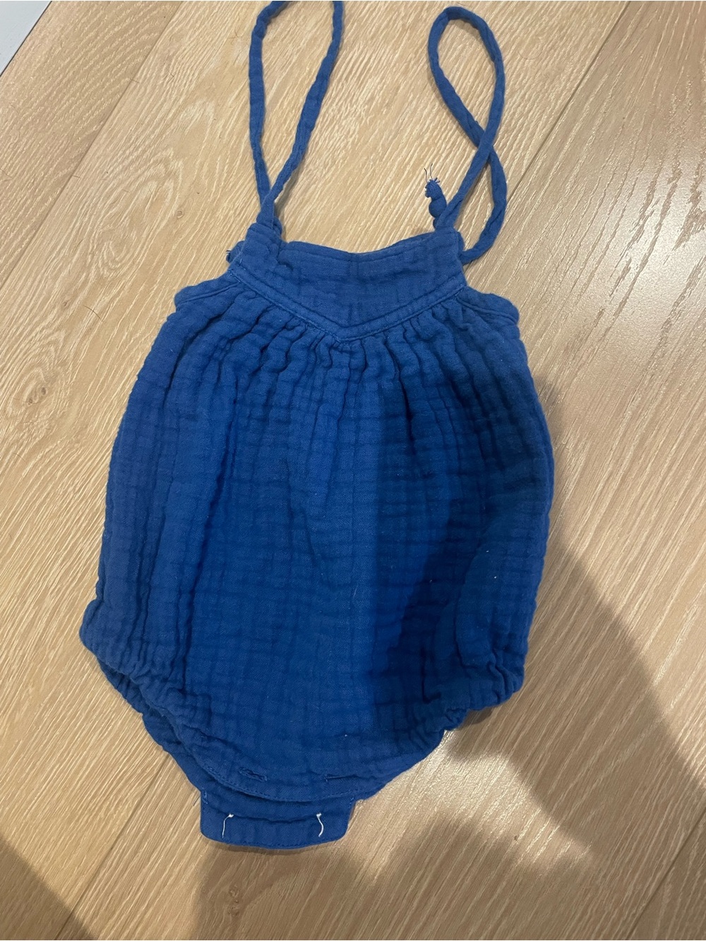 Navy Blue Muslin Baby One-Piece Romper
